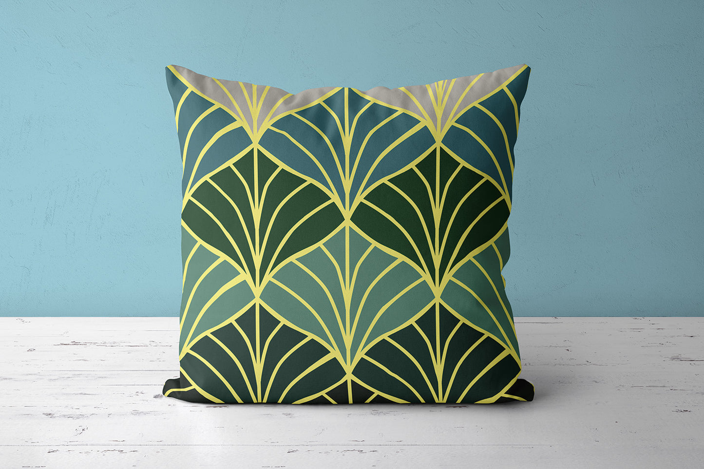 Feblilac Golden Green Ginkgo Leaves Cushion Covers Throw Pillow Covers