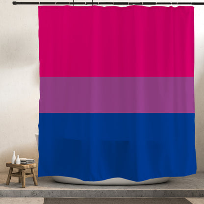 Feblilac Pink Purple Blue LGBT Flag Shower Curtain with Hooks