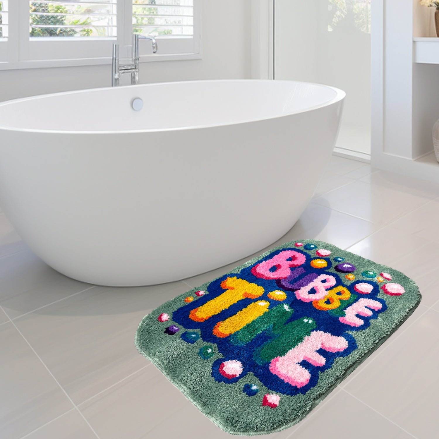 Feblilac Bubble Time Tufted Bath Mat