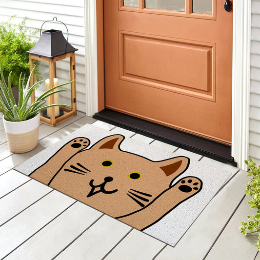Feblilac Surrender Cute Cat PVC Coil Door Mat