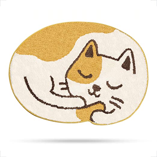 Feblilac Sleep Cat Animals Tufted Bath Mat - view 2