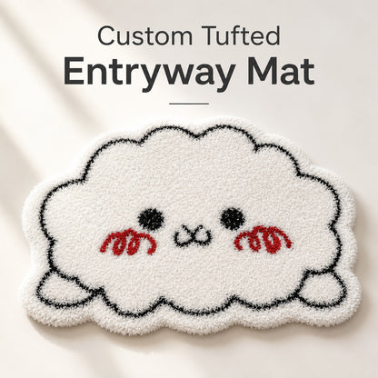 Feblilac Custom Tufted Entryway Mat – Personalized PVC Coil Door Mat with Family Name, Pet Portrait or Logo