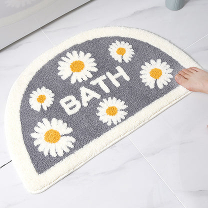 Feblilac Semicircle Daisy Tufted Bath Mat