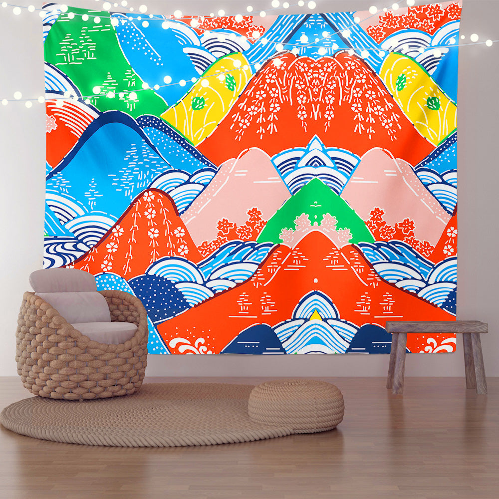 Feblilac Colorful Mountains Tapestry