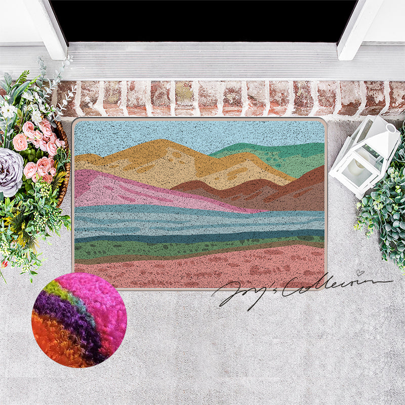 Feblilac Pink Mountains Nylon Door Mat