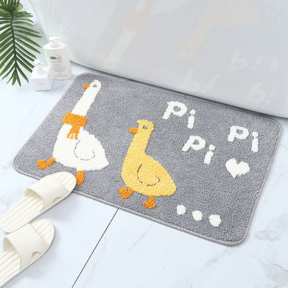 Feblilac Cute Animals Pippi Duck Tufted Bath Mat