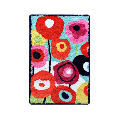 Feblilac Colorful Flower Garden Tufted Bath Mat