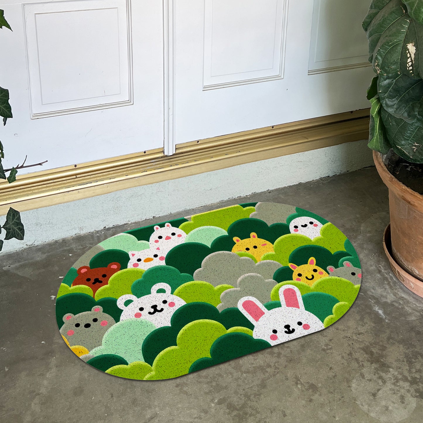 Feblilac Mountains, Rivers, Forests, and Small Animals PVC Coil Door Mat