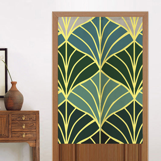 Feblilac Golden Green Ginkgo Leaves Door Curtain