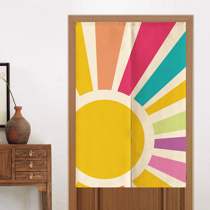 Feblilac Rainbow Sun Rays  Door Curtain