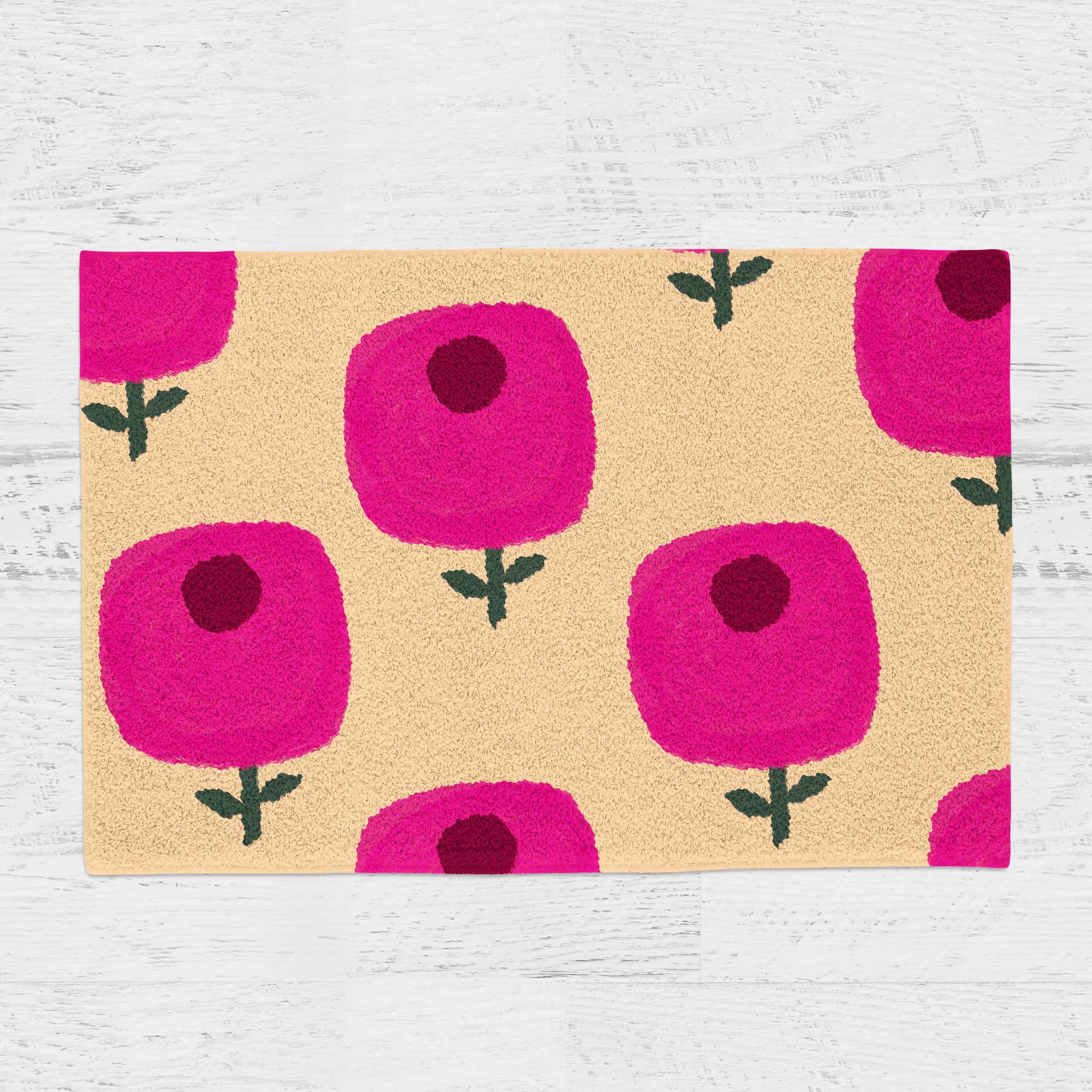 Feblilac Wildflowers Blooming Tufted Bath Mat