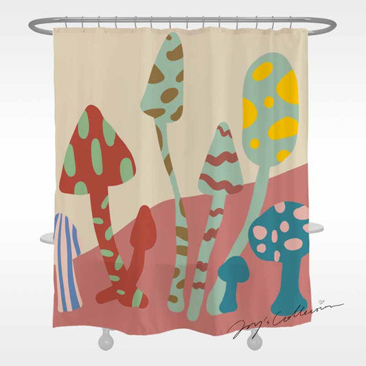 Feblilac Morandi Mushroom Shower Curtain