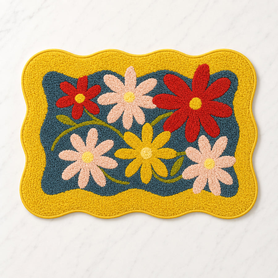 Feblilac Floral Wavy Tufted Bath Mat - view 2