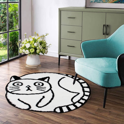 Black and White Cute Cat Bath Mat - Feblilac® Mat