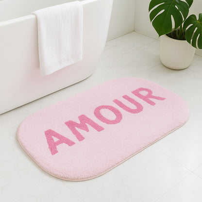 Feblilac Pink French AMOUR Tufted Bath Mat