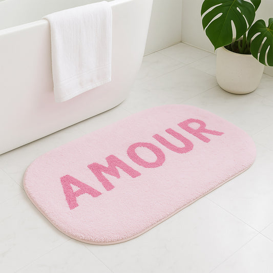 Feblilac Pink French AMOUR Tufted Bath Mat