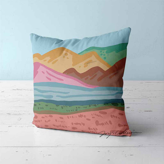 Feblilac Pink Mountains Cushion Covers Throw Pillow Covers