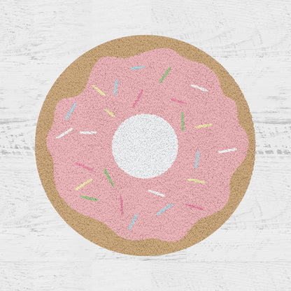 Feblilac Pink Donut Tufted Bath Mat