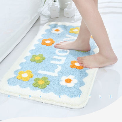 Feblilac Lucky Little Flower Tufted Bath Mat