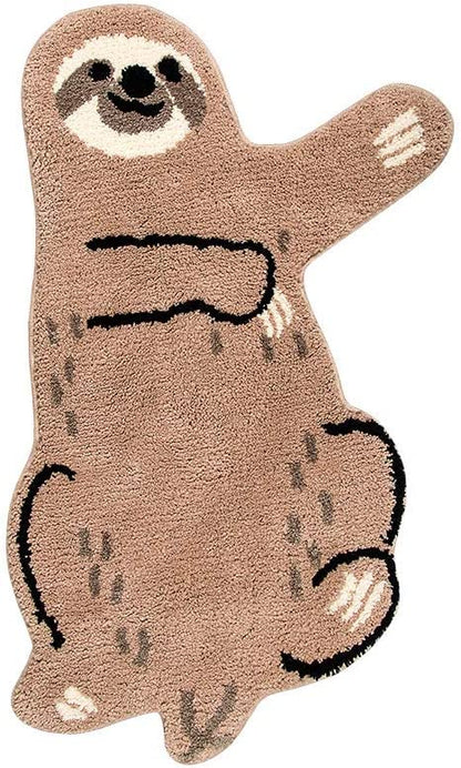 Feblilac Small Sloth Animals Tufted Bath Mat