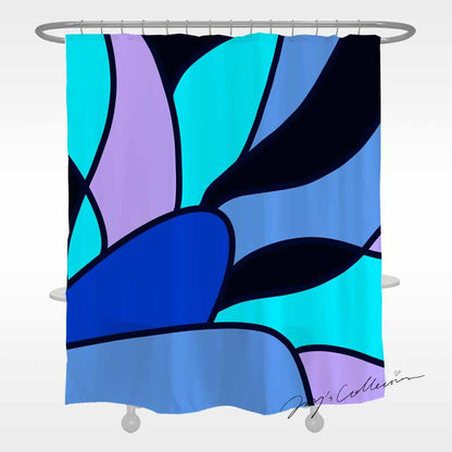 Feblilac Colorful Abstract Sea Geometric Shower Curtain