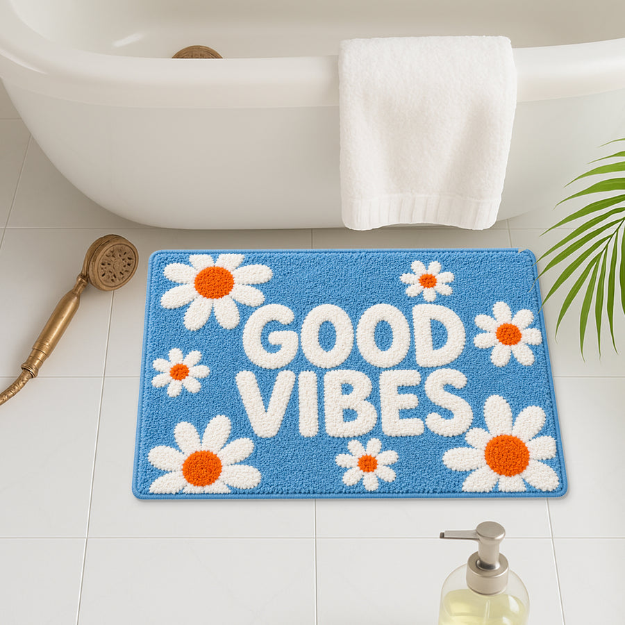 Feblilac GOOD VIBES Tufted Bath Mat – Plush, Soft & Colorful - view 2