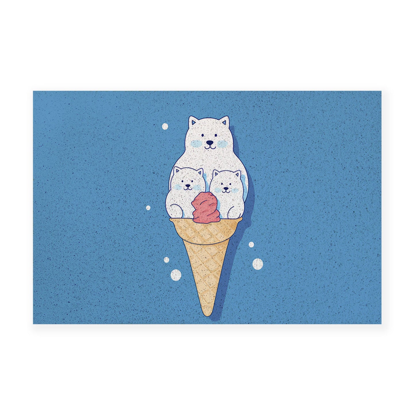 Feblilac White Polar Bear Ice Cream PVC Coil Door Mat