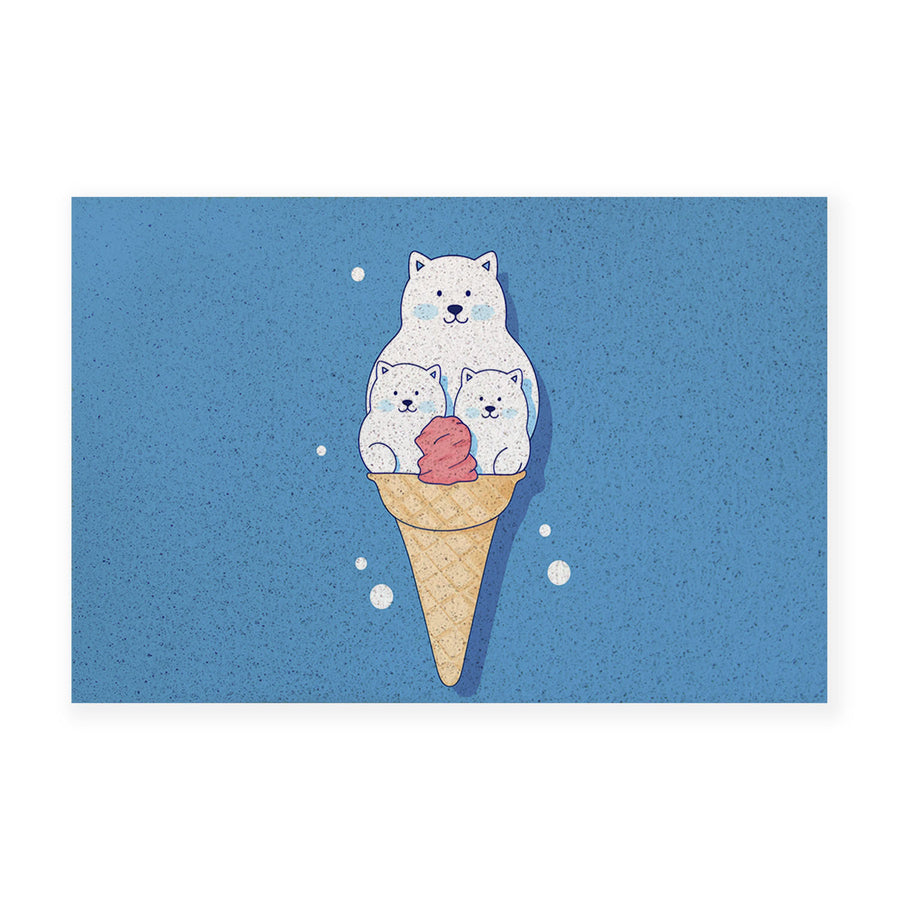 Feblilac White Polar Bear Ice Cream PVC Coil Door Mat - view 4