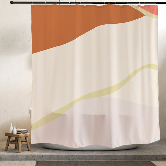 Feblilac Red Purple Mountain Clouds Shower Curtain with Hooks