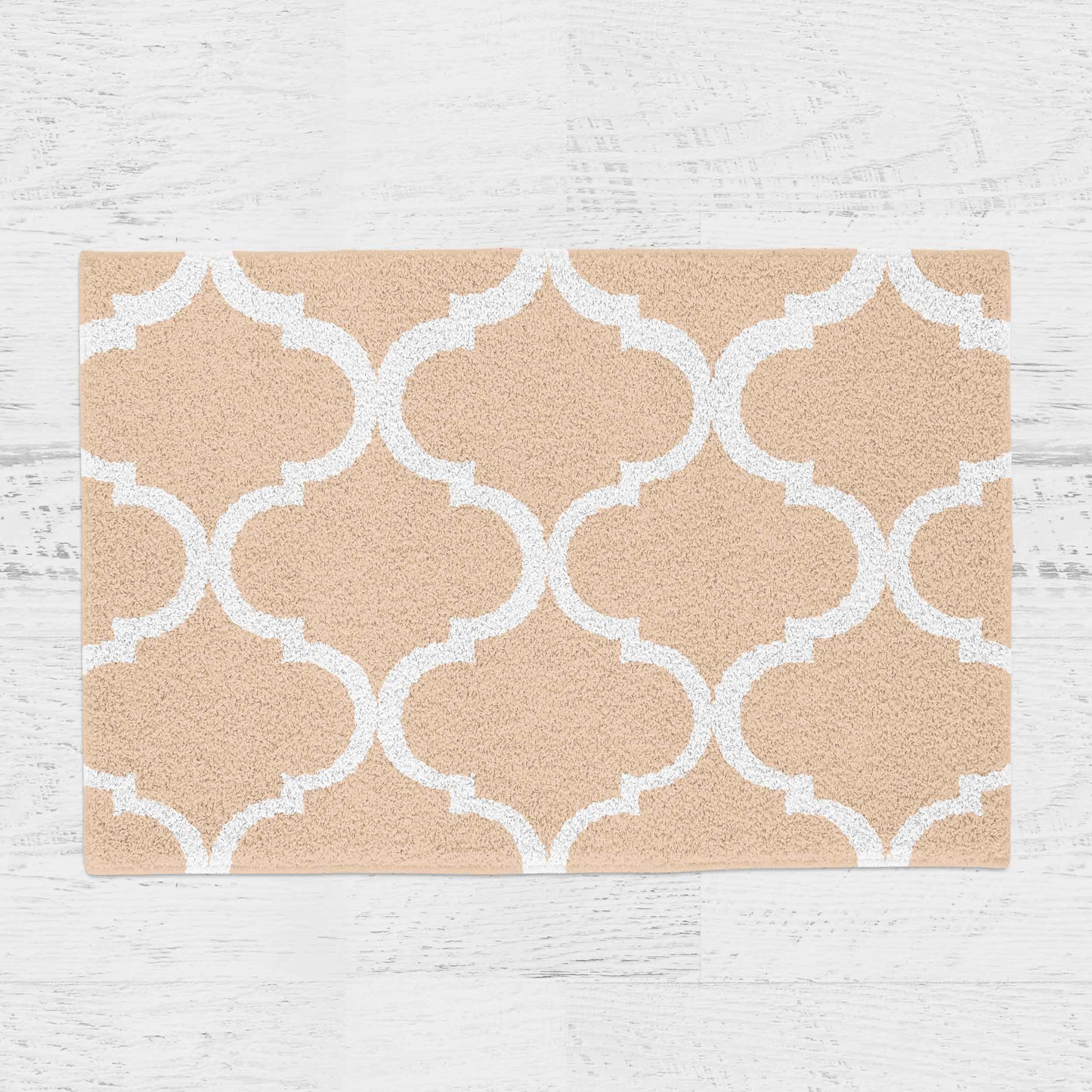 Feblilac Solid Moroccan Pattern Tufted Bath Mat