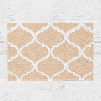 Feblilac Solid Moroccan Pattern Tufted Bath Mat