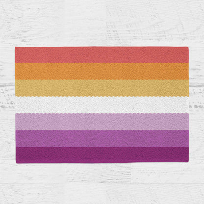 Feblilac Purple Red LGBT Flag Tufted Bath Mat