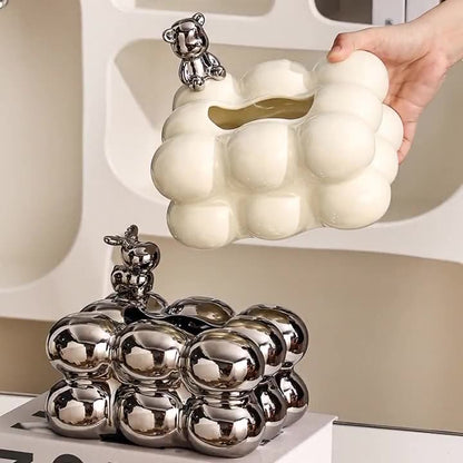 Feblilac Marshmallow Ceramic Tissue Holder