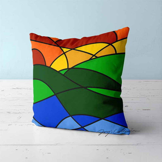 Feblilac Colorful Abstract Mountain Geometric Cushion Covers Throw Pillow Covers