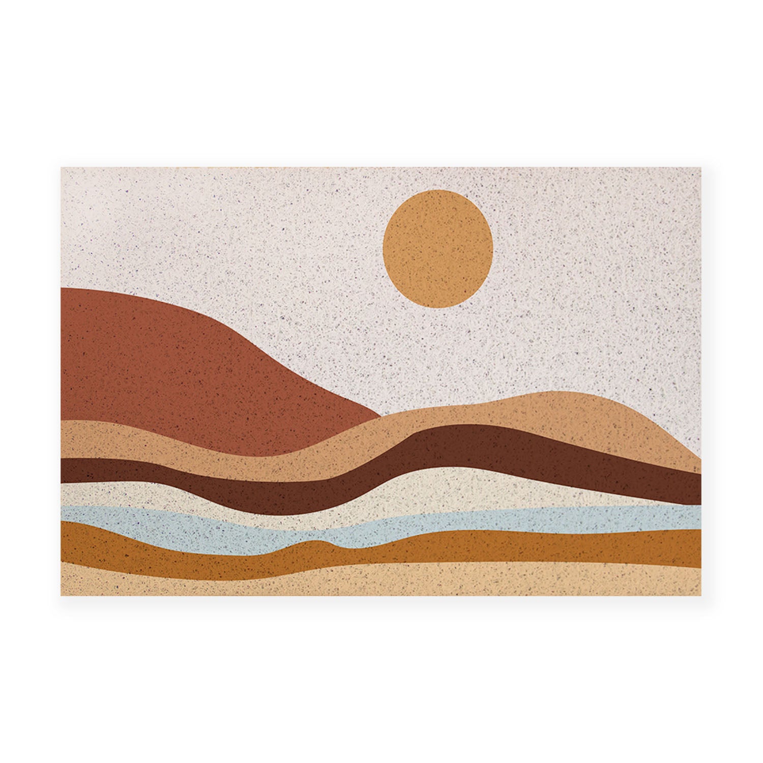 Feblilac Orange Mountains and Rivers Sunrise PVC Coil Door Mat
