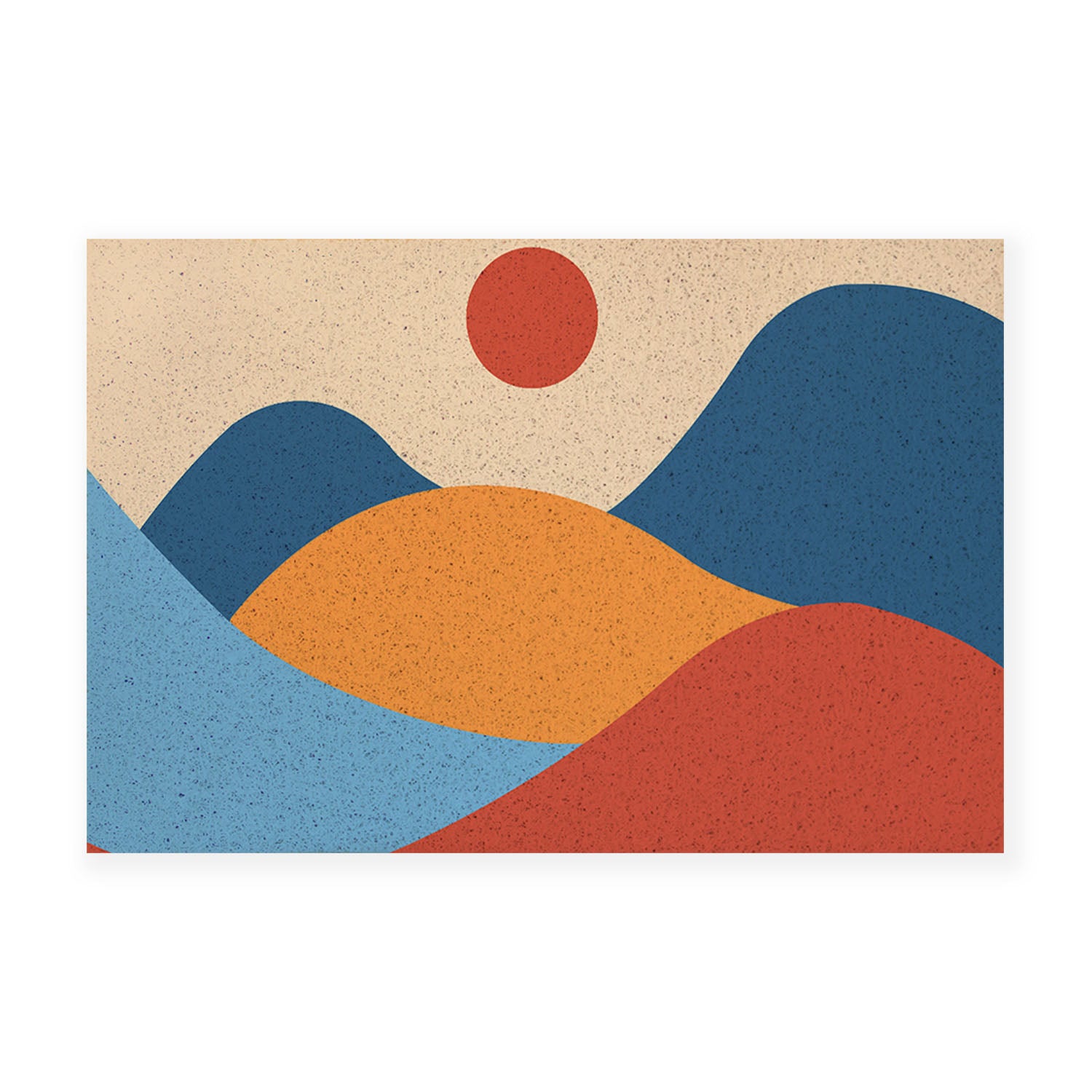 Feblilac Red Blue Sunset Mountains PVC Coil Door Mat