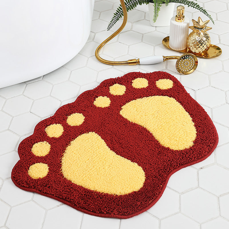 Feblilac Cute Feet Tufted Bath Mat