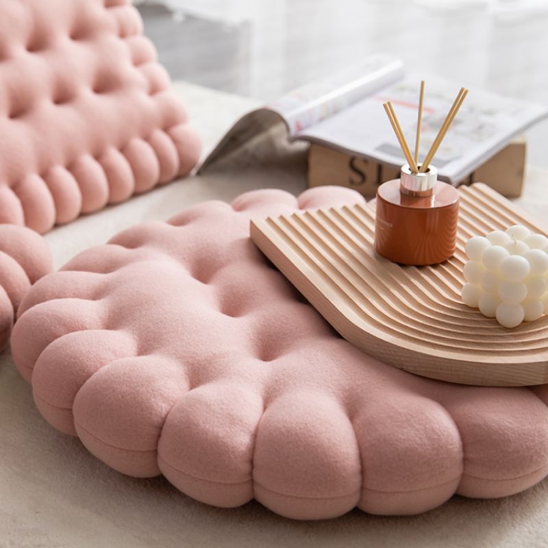 Feblilac Pink Biscuit Plush Cushion
