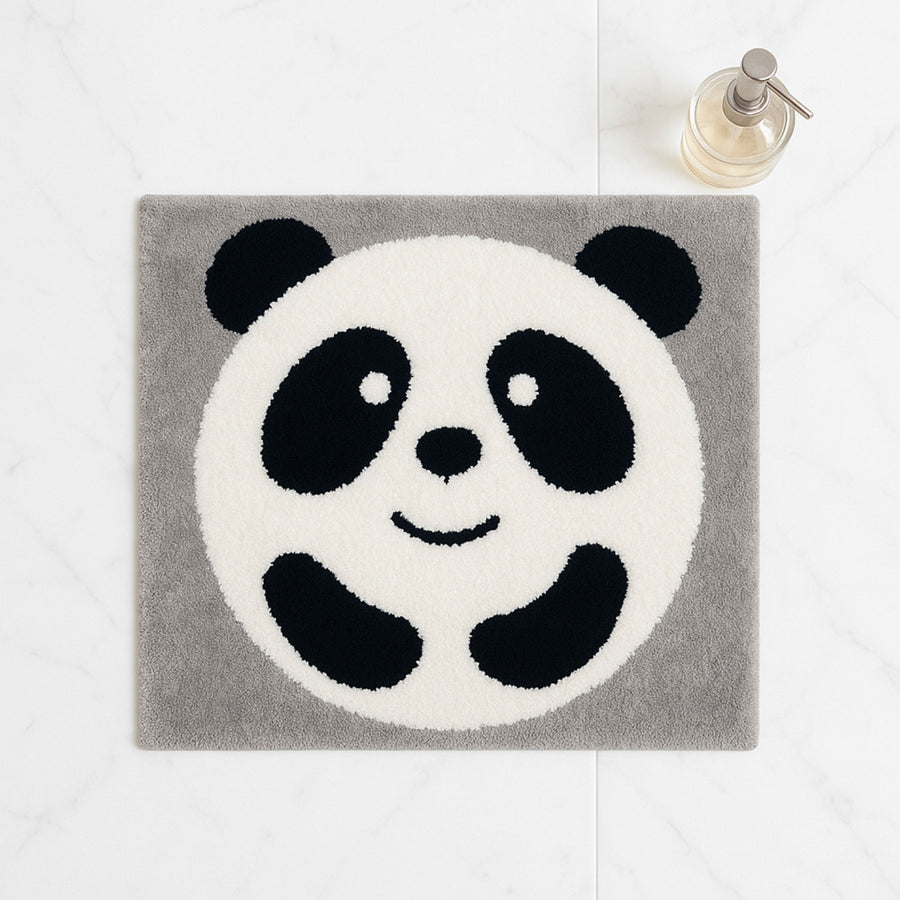 Feblilac Square Cute Panda Bath Mat, Animal Bathroom Rug