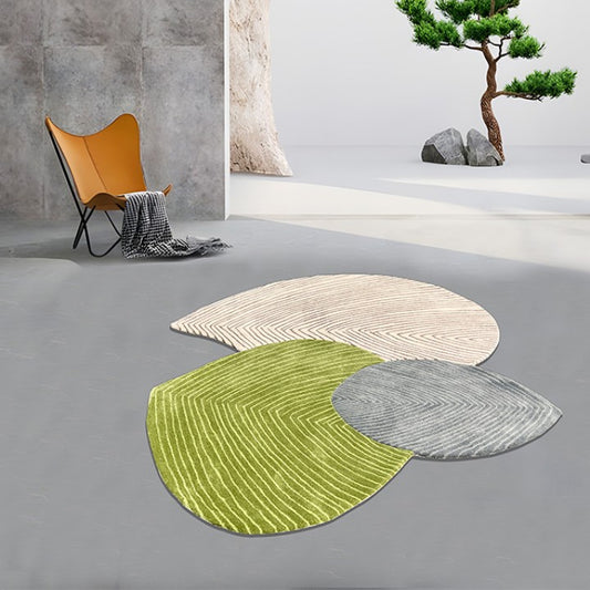 Feblilac Abstract Leaves Handmade Tufted Acrylic Livingroom Carpet Area Rug