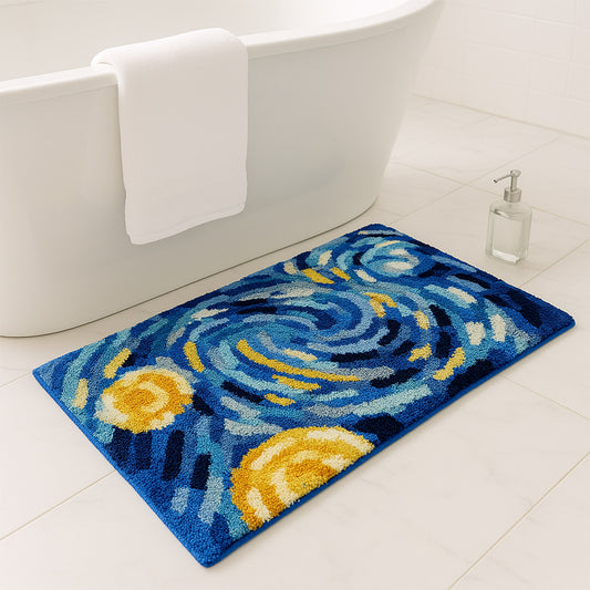 Feblilac Starry Night Tufted Bath Mat