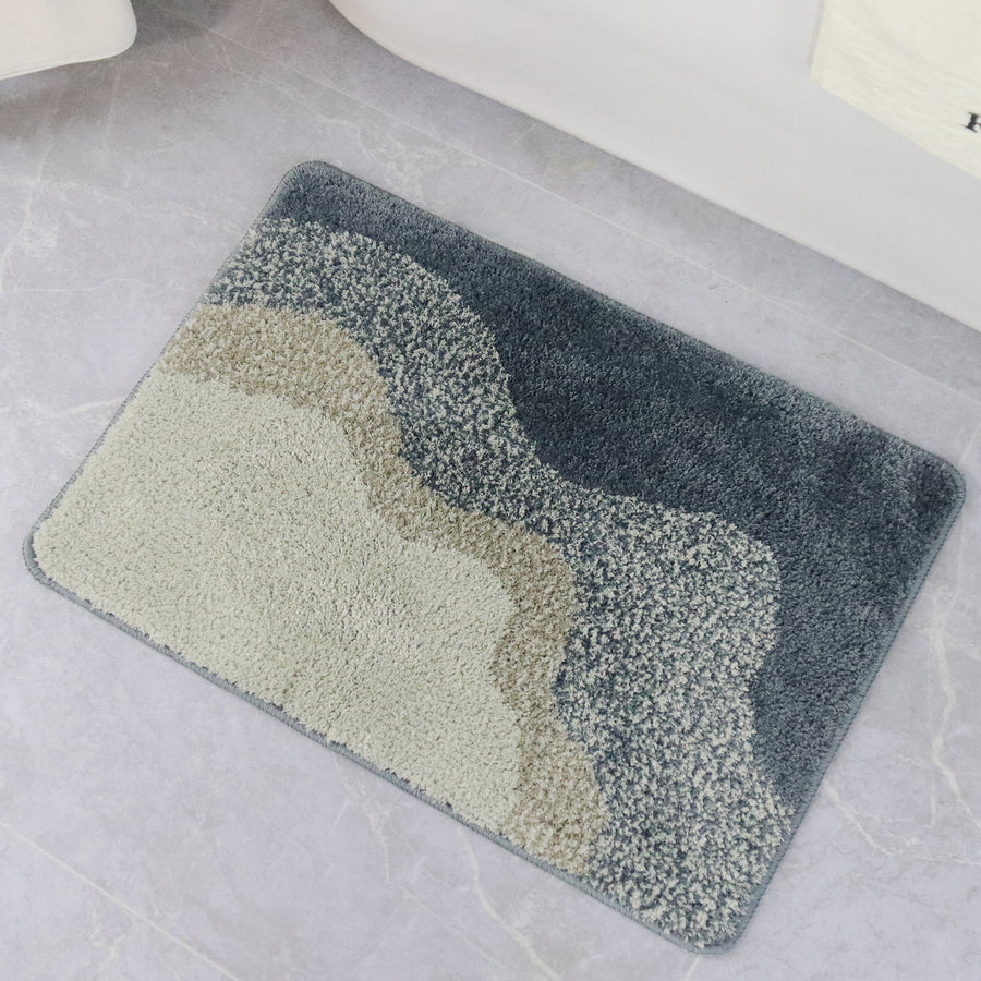 Gradient Gray Wave Bathroom Mat - view 2