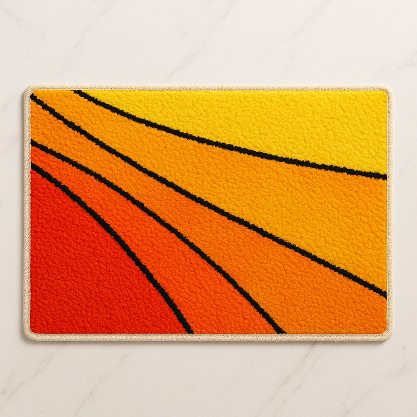 Feblilac Lovely Abstract Sunset Geometric Tufted Bath Mat