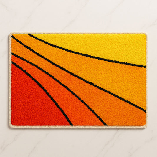 Feblilac Lovely Abstract Sunset Geometric Tufted Bath Mat