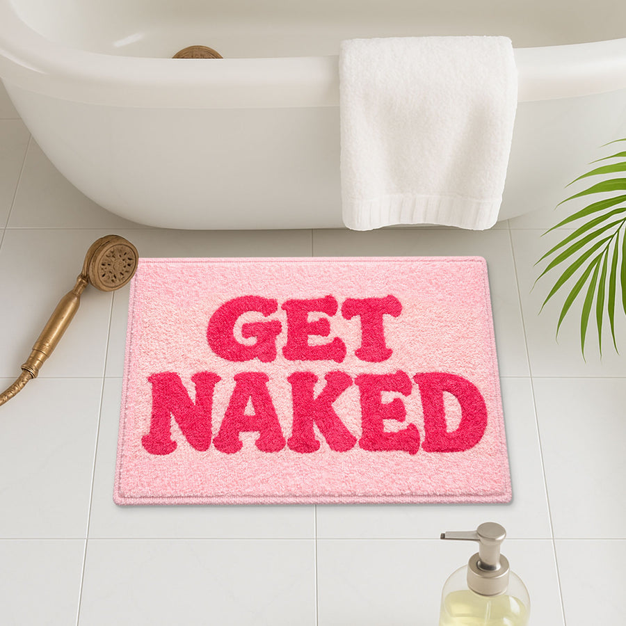 Get Naked Tufted Bath Mat – Cute Pink Bathroom Rug