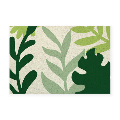 Feblilac Green Leaves PVC Coil Door Mat