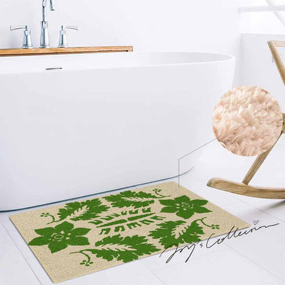 Feblilac Flowers and Plants Baroque Tufted Bath Mat