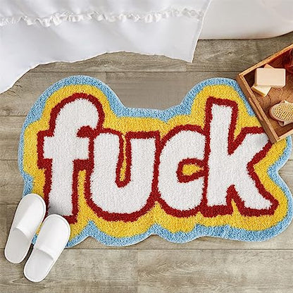 Feblilac Swear Words Fuck Funky Tufted Bath Mat