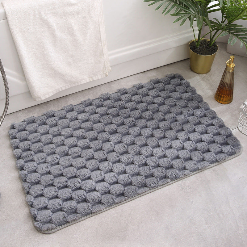 Feblilac Solid Raised Stones Bath Mat