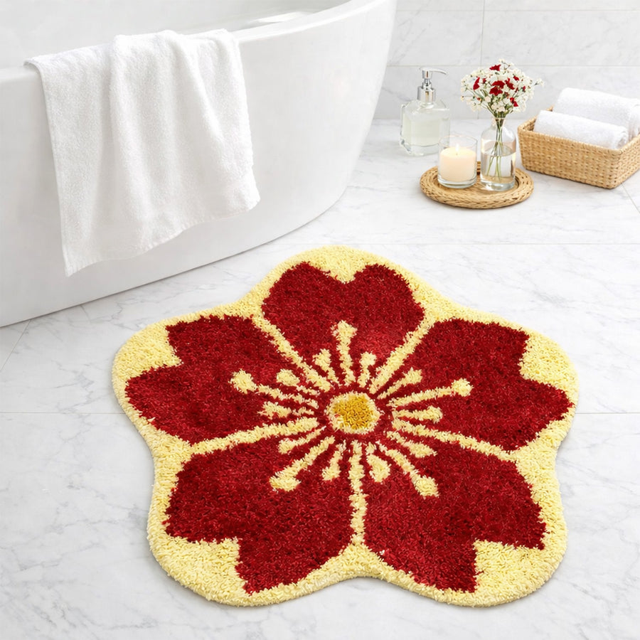 Feblilac Sakura Flower Tufted Bath Mat
